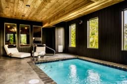 Luxury Smokies Cabin | Pool Theater Hot Tub View
