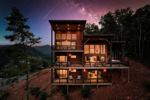 6 Bedroom Mountain Cabin w/ Hot Tub & Game Room